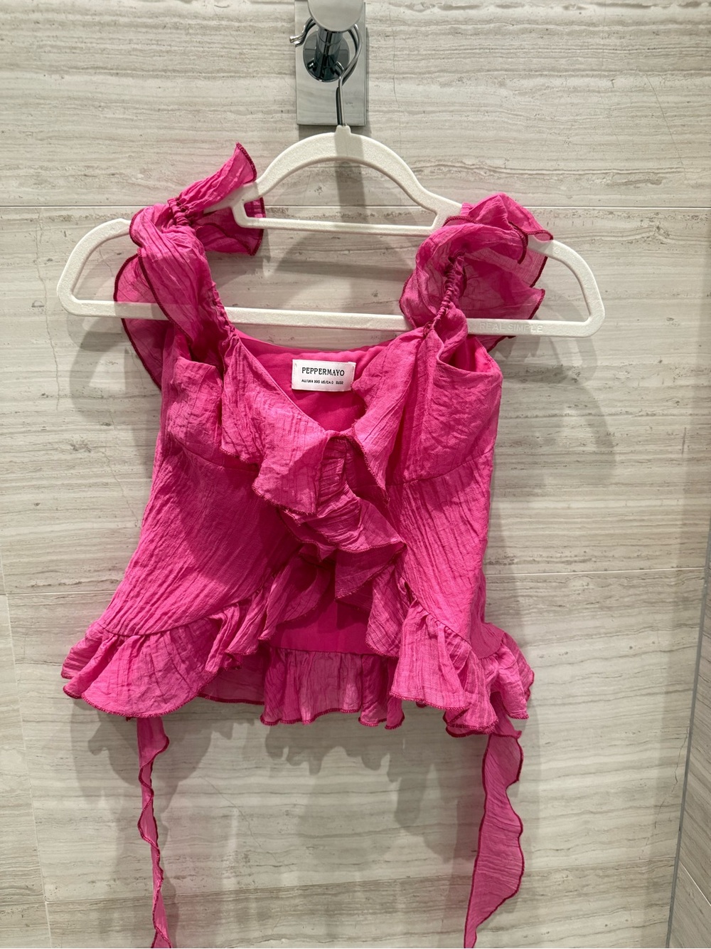 Peppermayo Hot Pink Ruffle Camisole